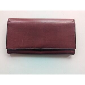Vintage Yamani Leather Wallet Purple Fold Wallet  ID Credit Card Coins Holder